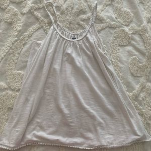 Girls White Braided Tank Top